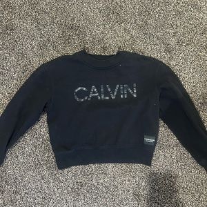 Black cropped Calvin Klein sweatshirt